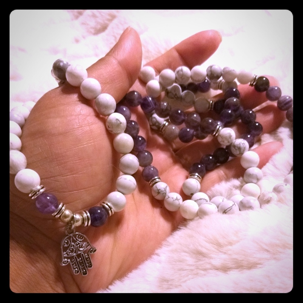 Amethyst & Howlite necklace